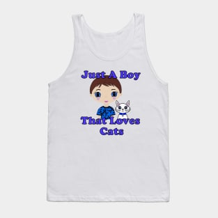 Just A Boy Who Loves Cats Tank Top